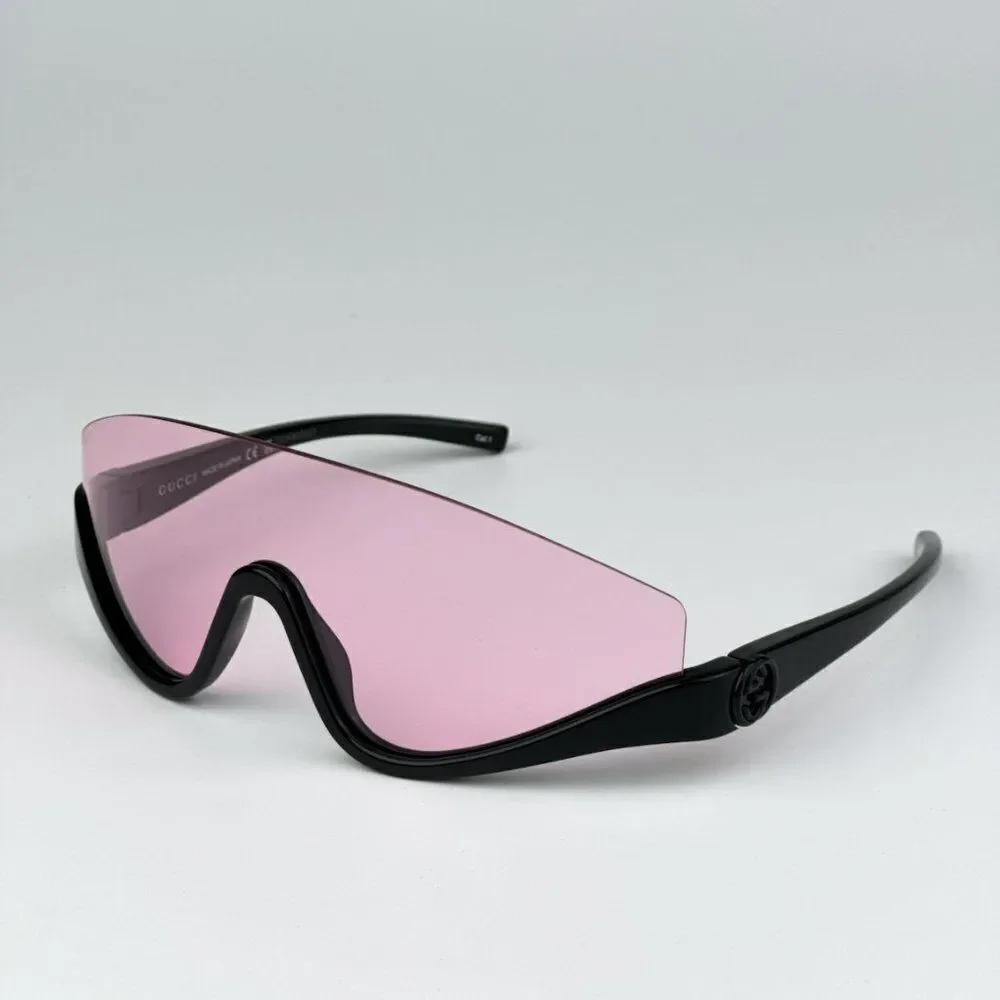 NEW Gucci GG1650S 002 Black Pink Unisex Shield Mask Sunglasses GG 1650S
